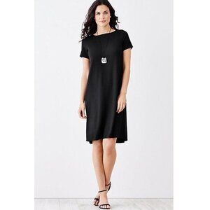J. Jill Black Dress Knee Length Scoop-Neck Size XS